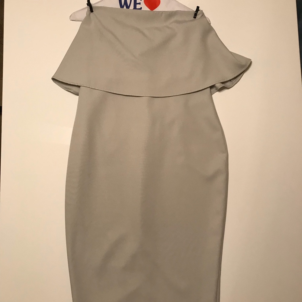 Light Gray Strapless Dress, Size 8